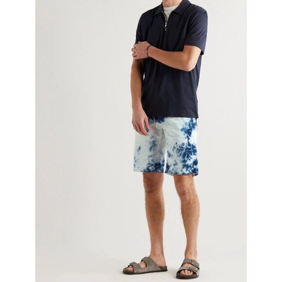 Massimo Alba Slim-Fit Tie-Dyed Cotton-Corduroy Shorts Size 36 L Blue Mens $375 - Picture 2 of 16